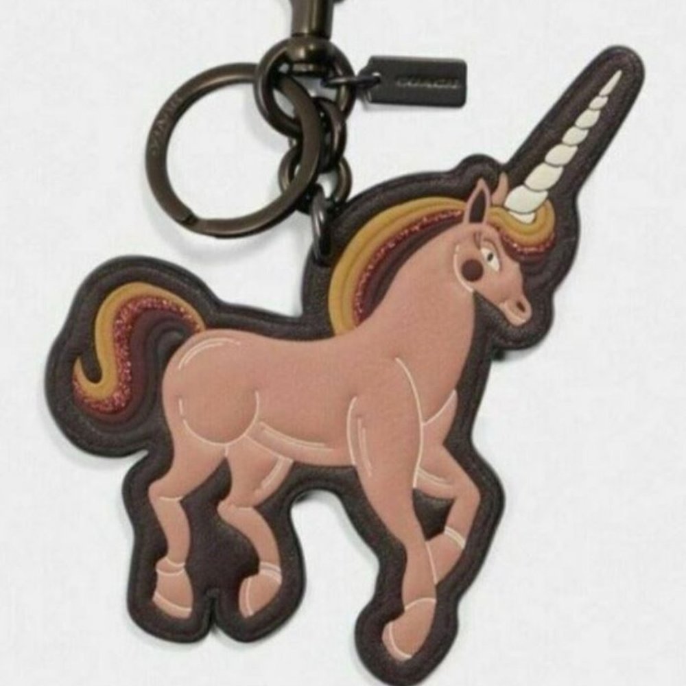 COACH UNI Unicorn Key Chain Bag Charm leather